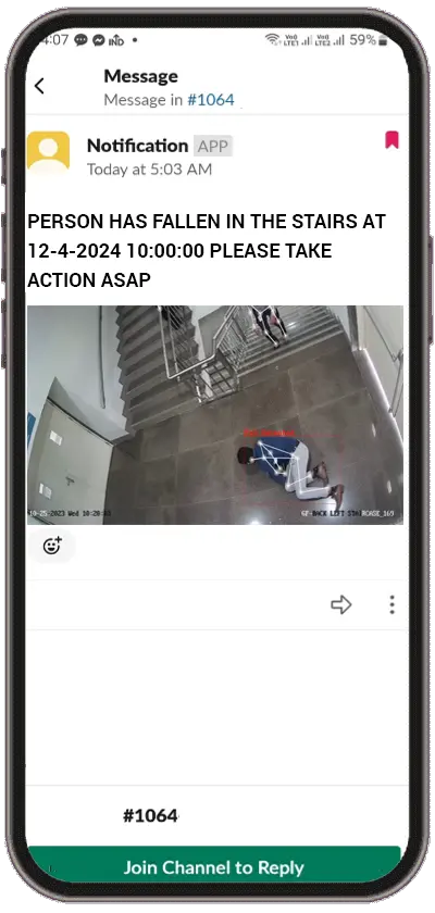 Fallen Person Detection Mobile Notification Image